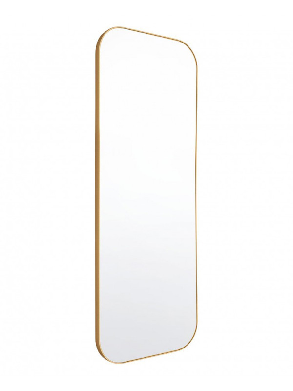 Настенное зеркало в тонкой золотой раме 1500*500